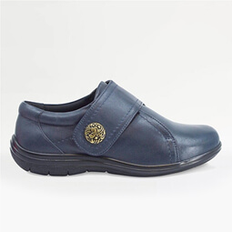 Shop Extra Wide EEE Fit Touch Fasten Leather Shoes - LJ881